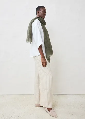 Chemisier oversize 100% lin, Couleur: blanc