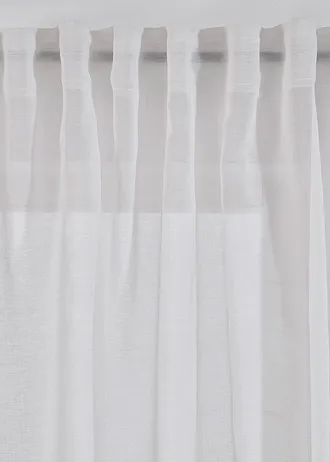 Függöny újrahasznosított poliészterrel és virágmintával (1 db) • fehér/piros • bonprix áruház