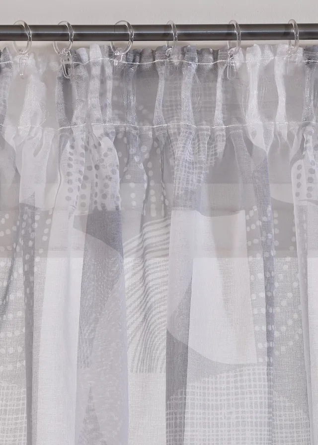 Voilage imprimé (1 pce) avec polyester recyclé • gris/blanc • product-page.page-title-suffix