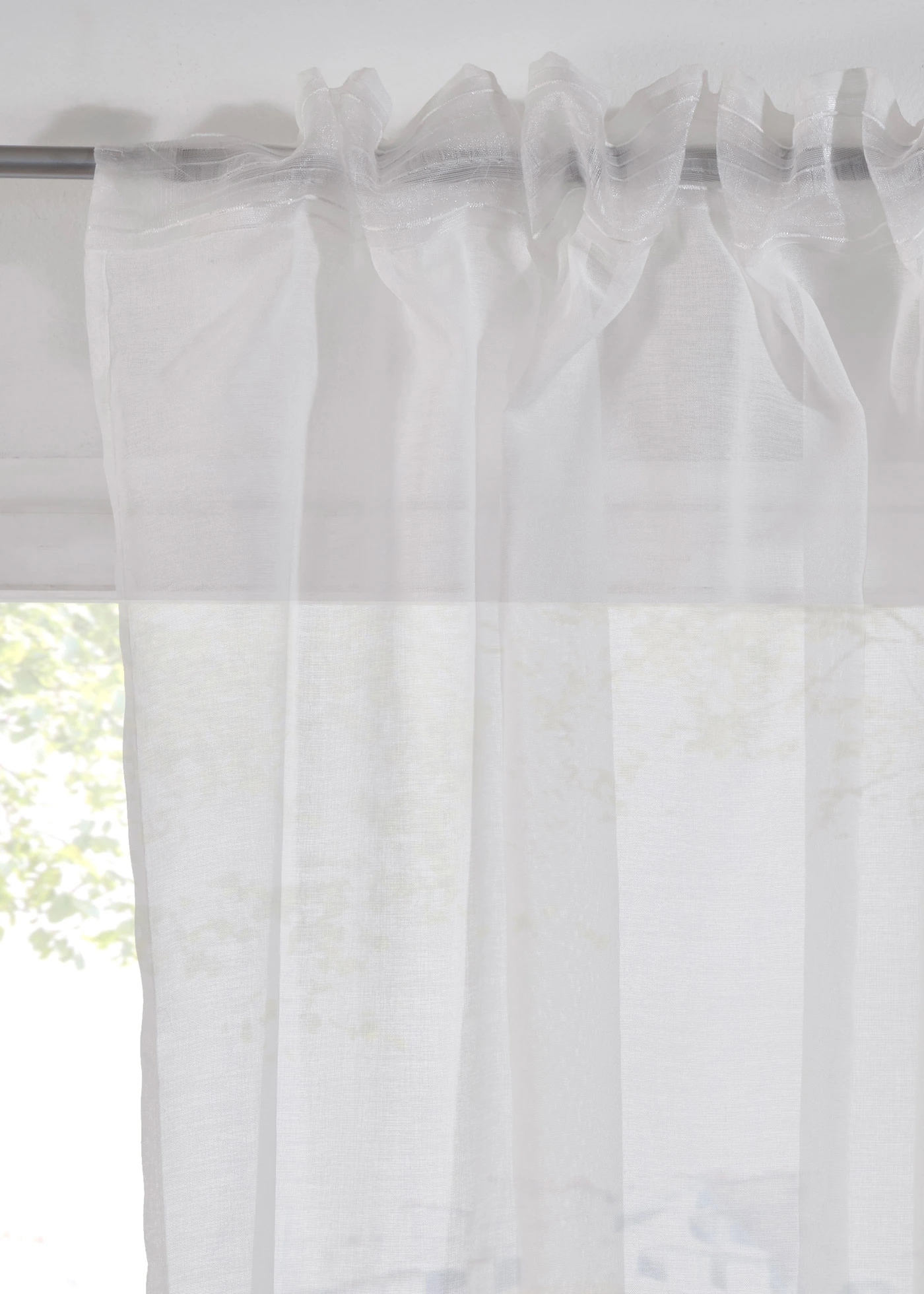 Transparant gordijn met bloemenprint (1 stuk) • wit-rood • bonprix online shop