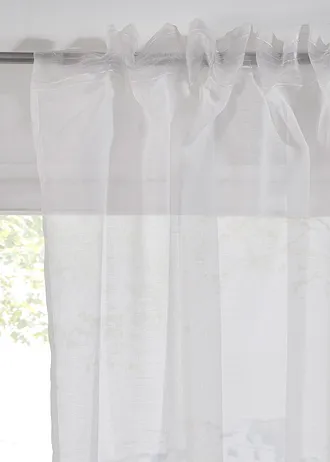 Transparant gordijn met bloemenprint (1 stuk) • wit-rood • bonprix online shop