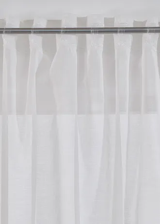 Transparant gordijn met bloemenprint (1 stuk) • wit-rood • bonprix online shop