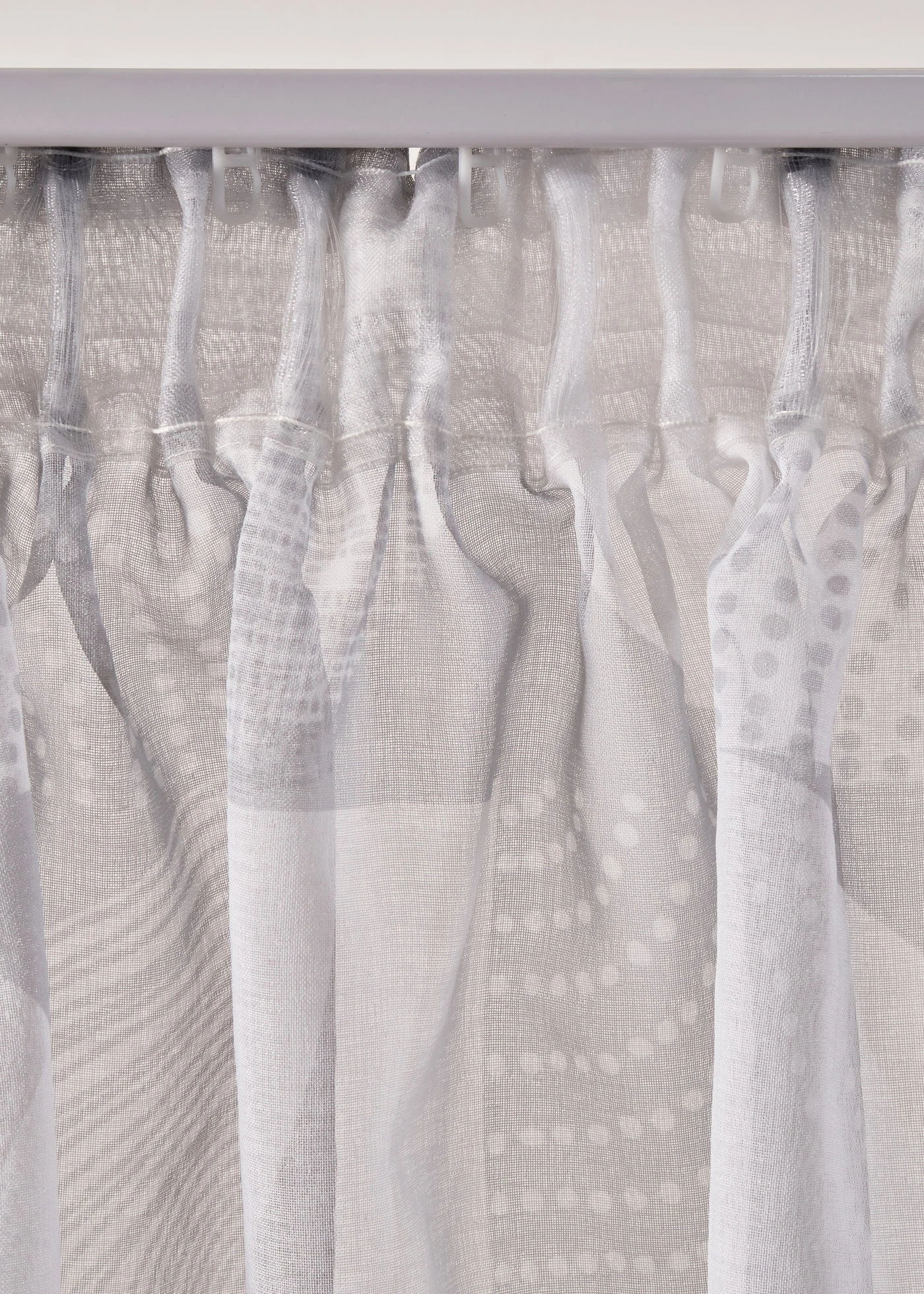 Gordijn van gerecycled polyester, met print (1 stuk) • wit-grijs • bonprix online shop