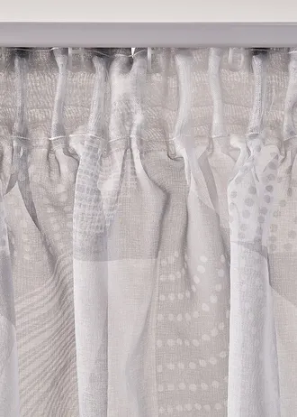 Gordijn met gerecycled polyester, met print (1 stuk) • grijs/wit • bonprix online shop