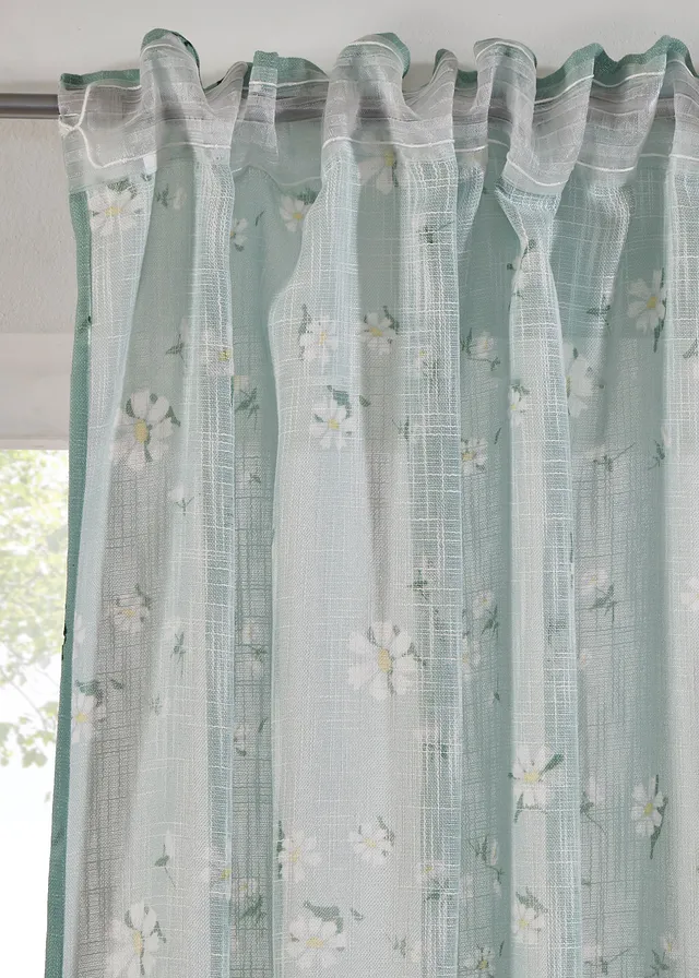 Panneau (1 pce.) à motif floral contenant du polyester recyclé • vert tilleul/blanc • product-page.page-title-suffix