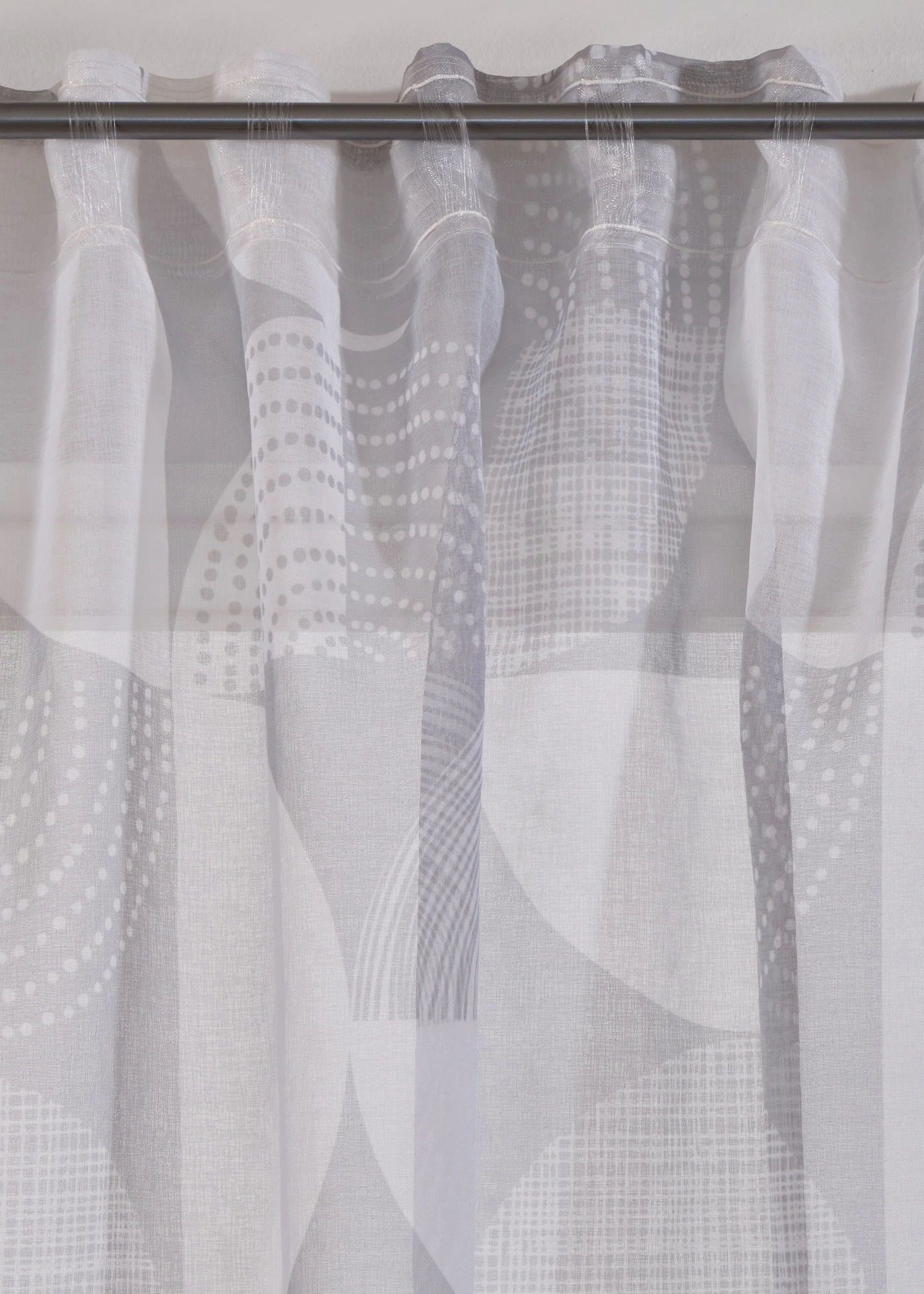 Gordijn met gerecycled polyester, met print (1 stuk) • grijs/wit • bonprix online shop