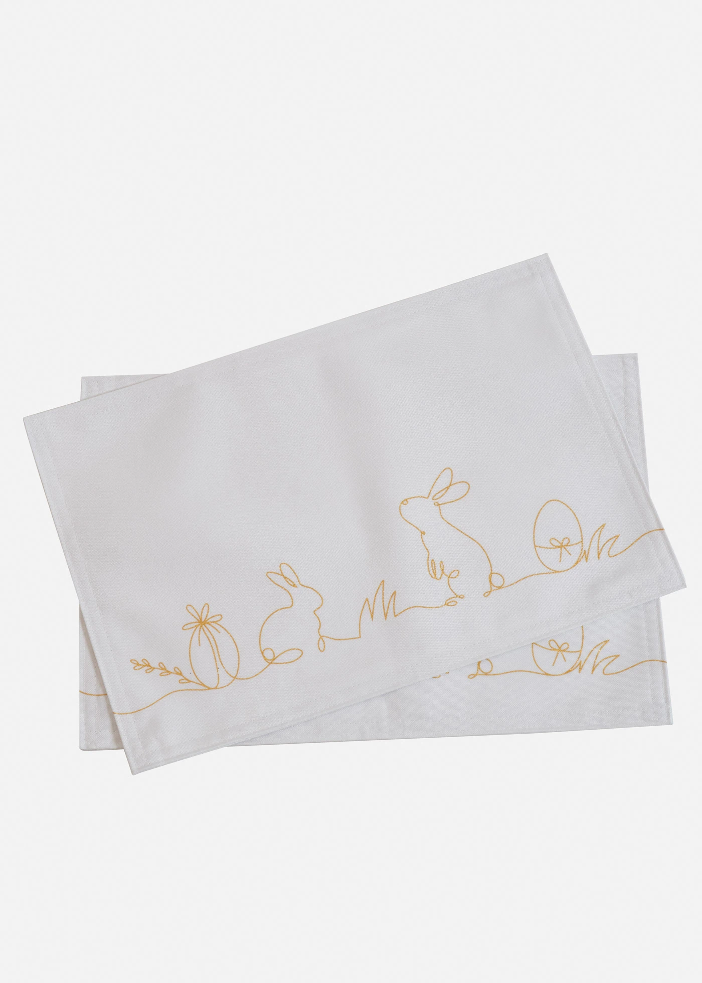 Placemats met hazenprint (set van 2) • wit-goudkleur • bonprix online shop