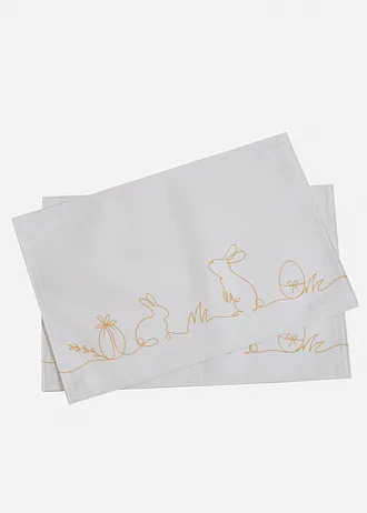 Lot de 2 sets de table imprimé lapin