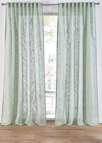 Gordijn met structuur (2 stuks), Kleur: soft groen