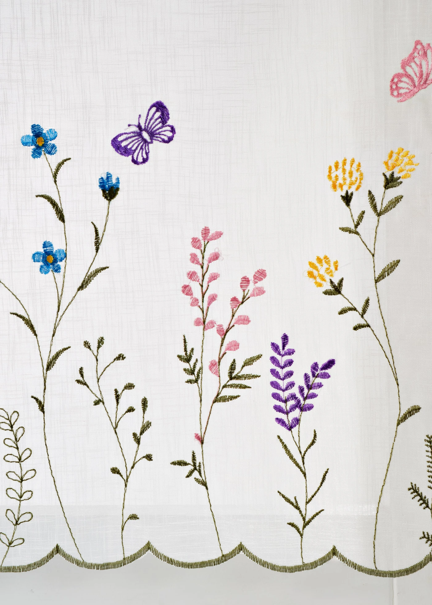 Vitrážková záclona s kvetovanou výšivkou • biela/pestrá • obchod bonprix