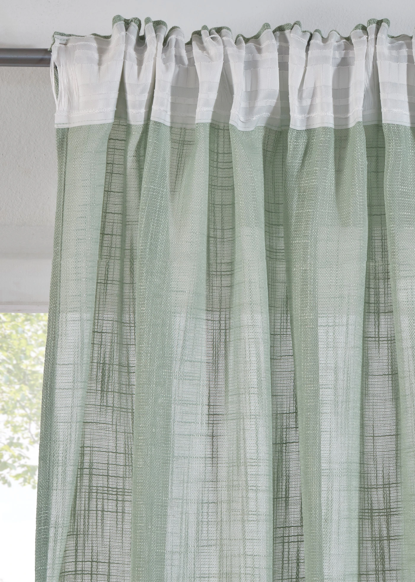 Lot de 2 rideaux texturés • vert tendre • Boutique bonprix