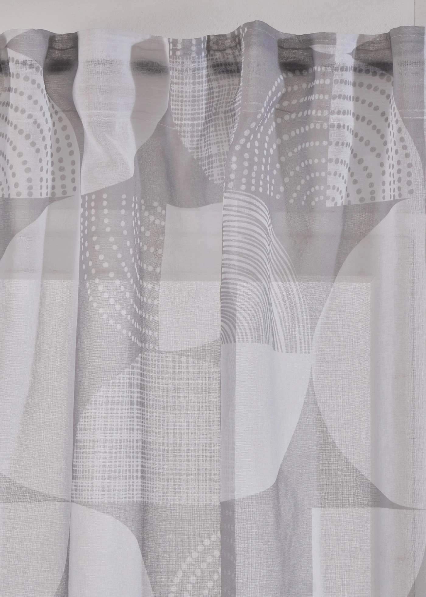 Gordijn van gerecycled polyester, met print (1 stuk) • wit-grijs • bonprix online shop