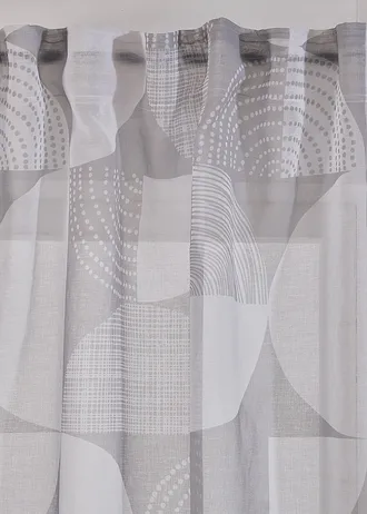 Gordijn met gerecycled polyester, met print (1 stuk) • grijs/wit • bonprix online shop