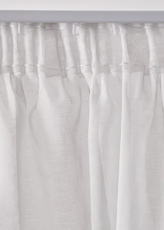 Voilage (1 pce.) à imprimé fleurs contenant du polyester recyclé • blanc-rouge • Boutique bonprix