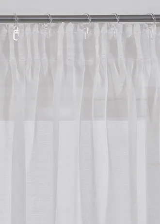 Voilage (1 pce.) à imprimé fleurs contenant du polyester recyclé • blanc-rouge • Boutique bonprix