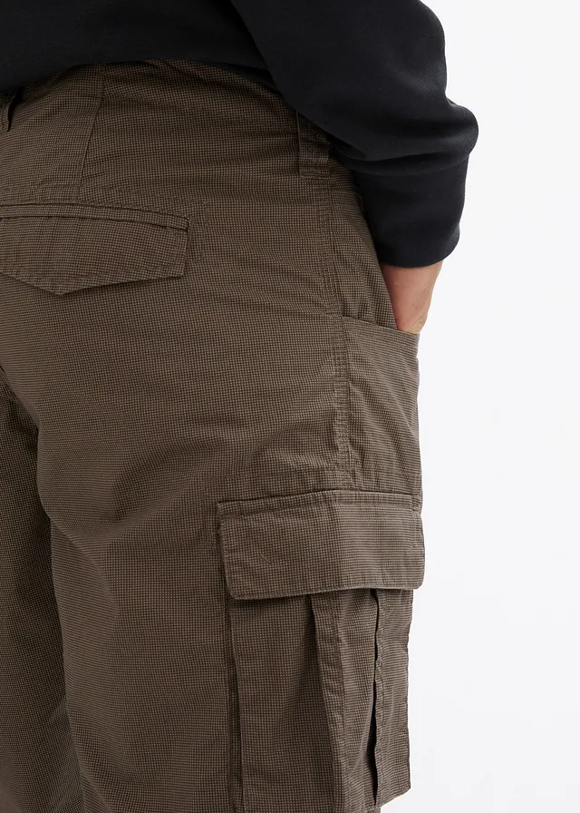 Bermuda cargo loose 100% coton • kaki carreaux • product-page.page-title-suffix