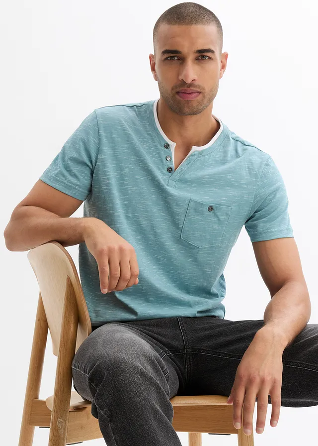 T-shirt 2 en 1 chiné • bleu minéral chiné • product-page.page-title-suffix