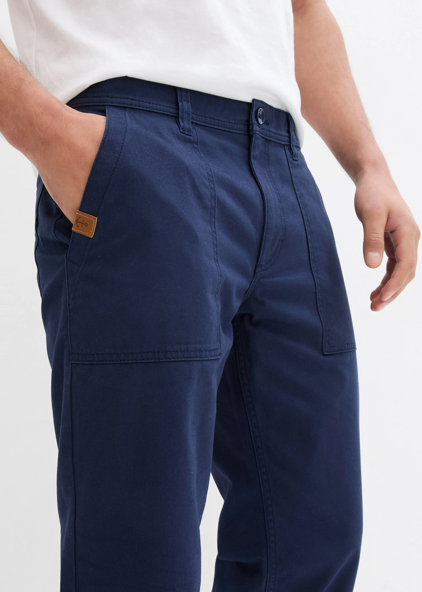 Lange bermuda met opgestikte zakken, regular fit • donkerblauw • bonprix online shop