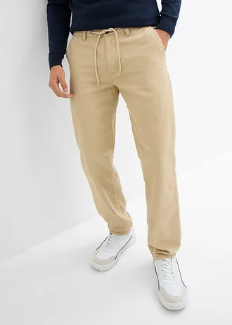 Chino kalhoty Relaxed Fit, z čisté bavlny, Straight • zelenobéžová • bonprix obchod
