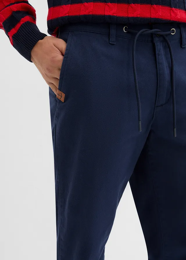 Pantalon chino droit et ample, 100% coton • bleu foncé • product-page.page-title-suffix