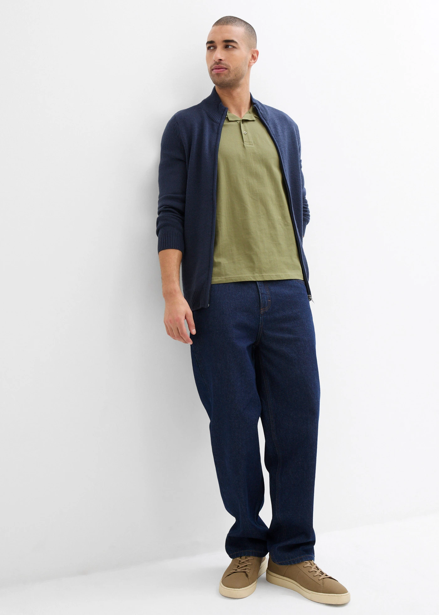 Poloshirt van biologisch katoen • olijfgroen • bonprix online shop