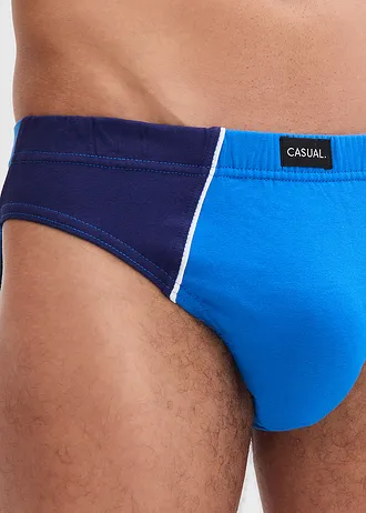 Lot de 5 slips coton • bleu marine-bleu horizon • Boutique bonprix