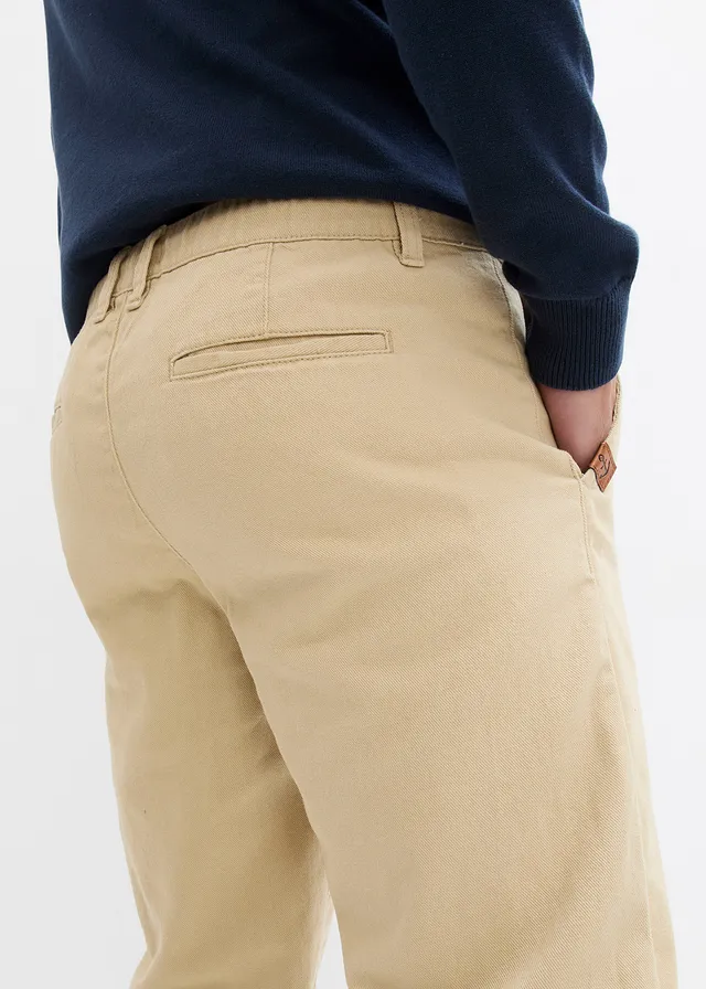Relaxed fit chino van puur katoen, straight • groenbeige • product-page.page-title-suffix