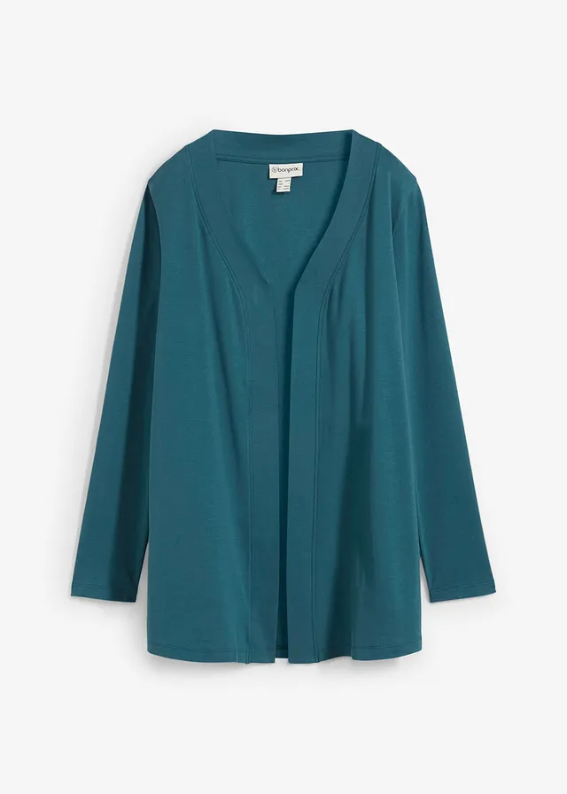 Cardigan van biologisch katoen • pepergroen • bonprix online shop