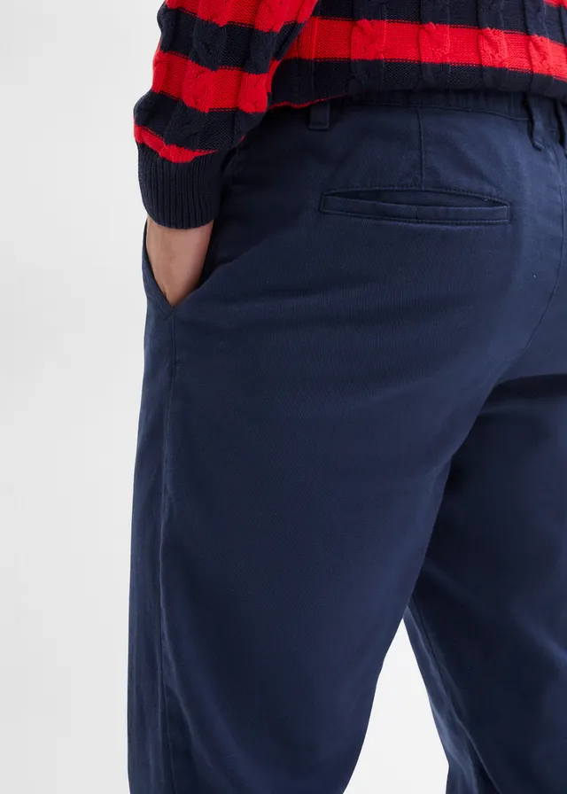 Pantalon chino droit et ample, 100% coton • bleu foncé • product-page.page-title-suffix