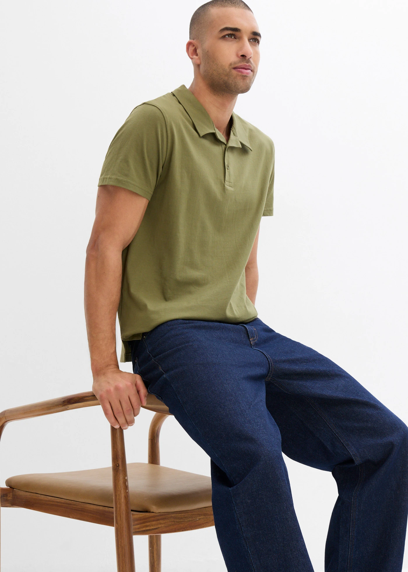 Poloshirt van biologisch katoen • olijfgroen • bonprix online shop