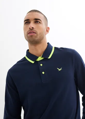 Bluză polo Piqué din bumbac 100% • bleumarin • magazin bonprix