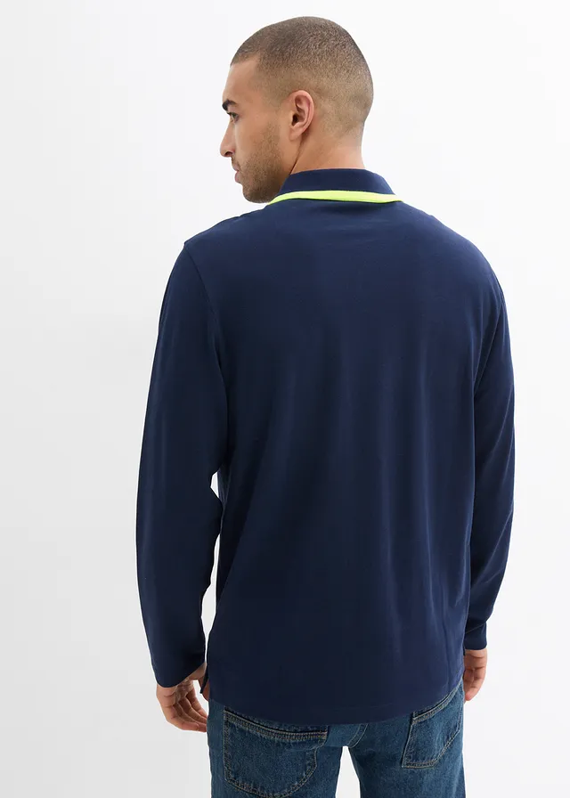 Piqué poloshirt van biologisch katoen, Kleur: donkerblauw