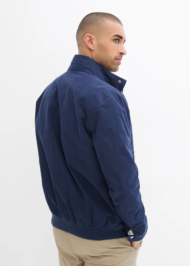 Blouson de mi-saison à col montant, Couleur: bleu foncé