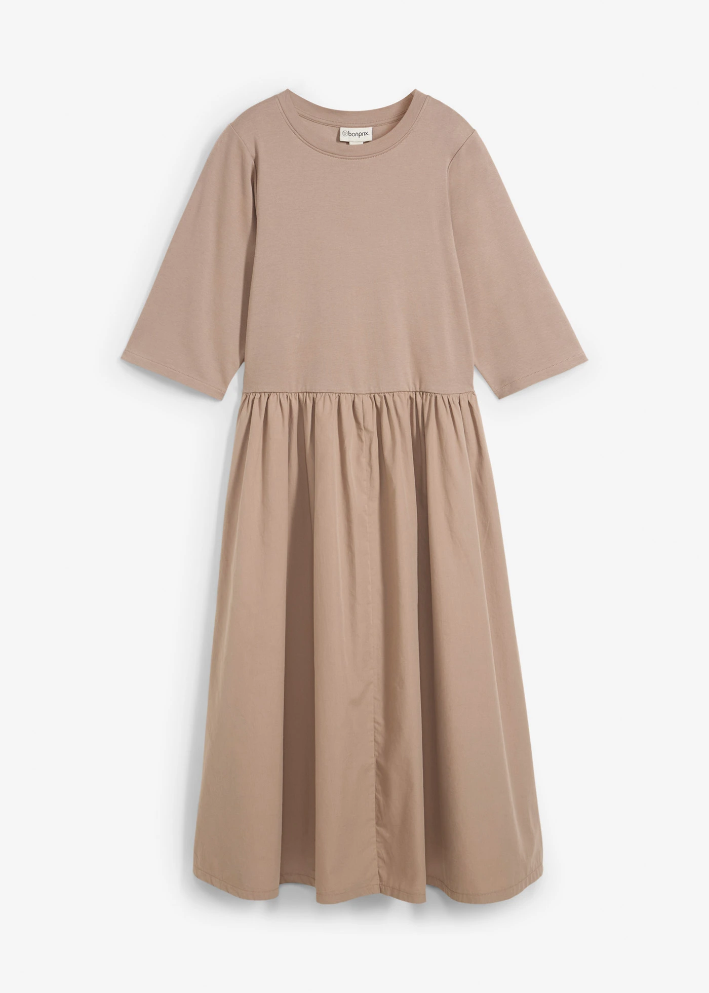 Rochie midi din bumbac 100% • gri-bej • magazin bonprix