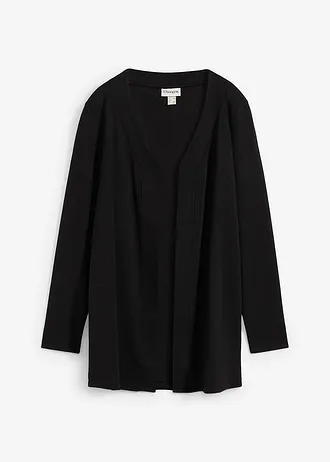 Úpletový kabátek z čisté organické bavlny, barva: černá