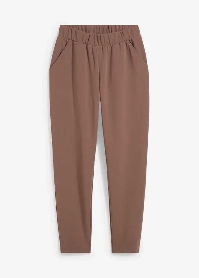 Pantaloni cu talie confortabilă din material scuba