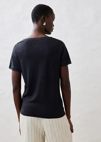 T-shirt van puur linnen • zwart • bonprix online shop