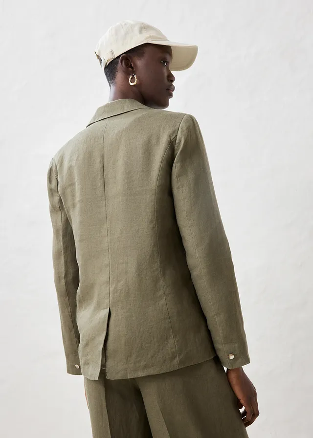 Linnen blazer • donkerolijfgroen • product-page.page-title-suffix