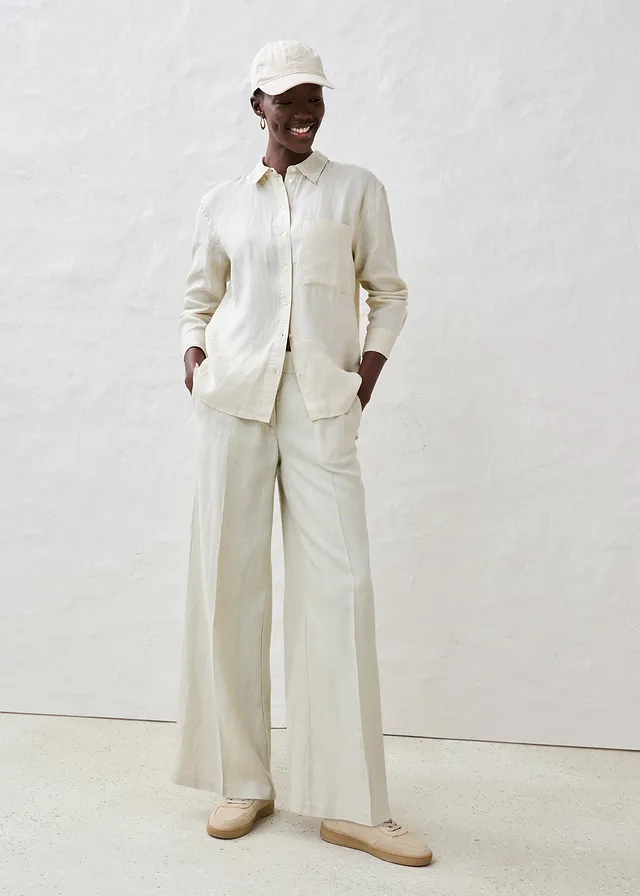 Pantalon à pinces 100% lin
