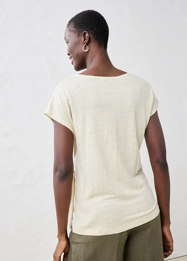 Wikkelshirt van puur linnen, Kleur: kristalroze