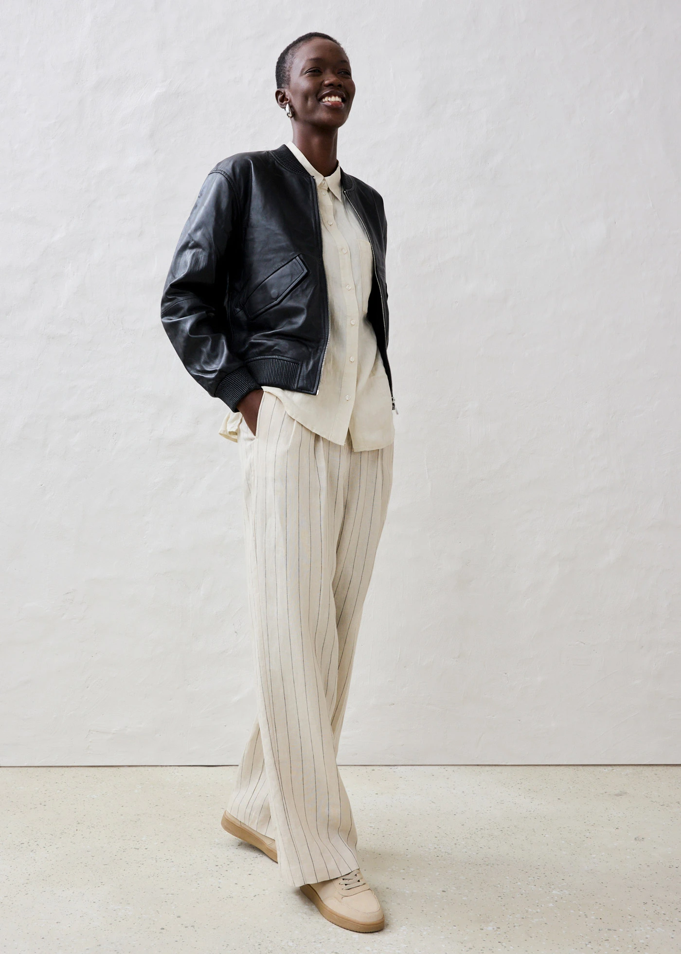 Leren blouson van lamsnappa • zwart • bonprix online shop