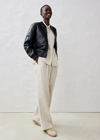 Leren blouson van lamsnappa • zwart • bonprix online shop