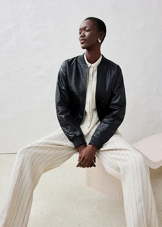 Leren blouson van lamsnappa • zwart • bonprix online shop