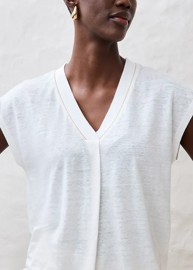 T-shirt 100% lin • blanc • product-page.page-title-suffix