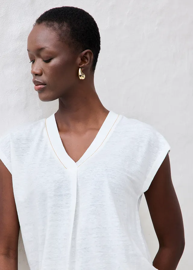 T-shirt 100% lin • blanc • product-page.page-title-suffix
