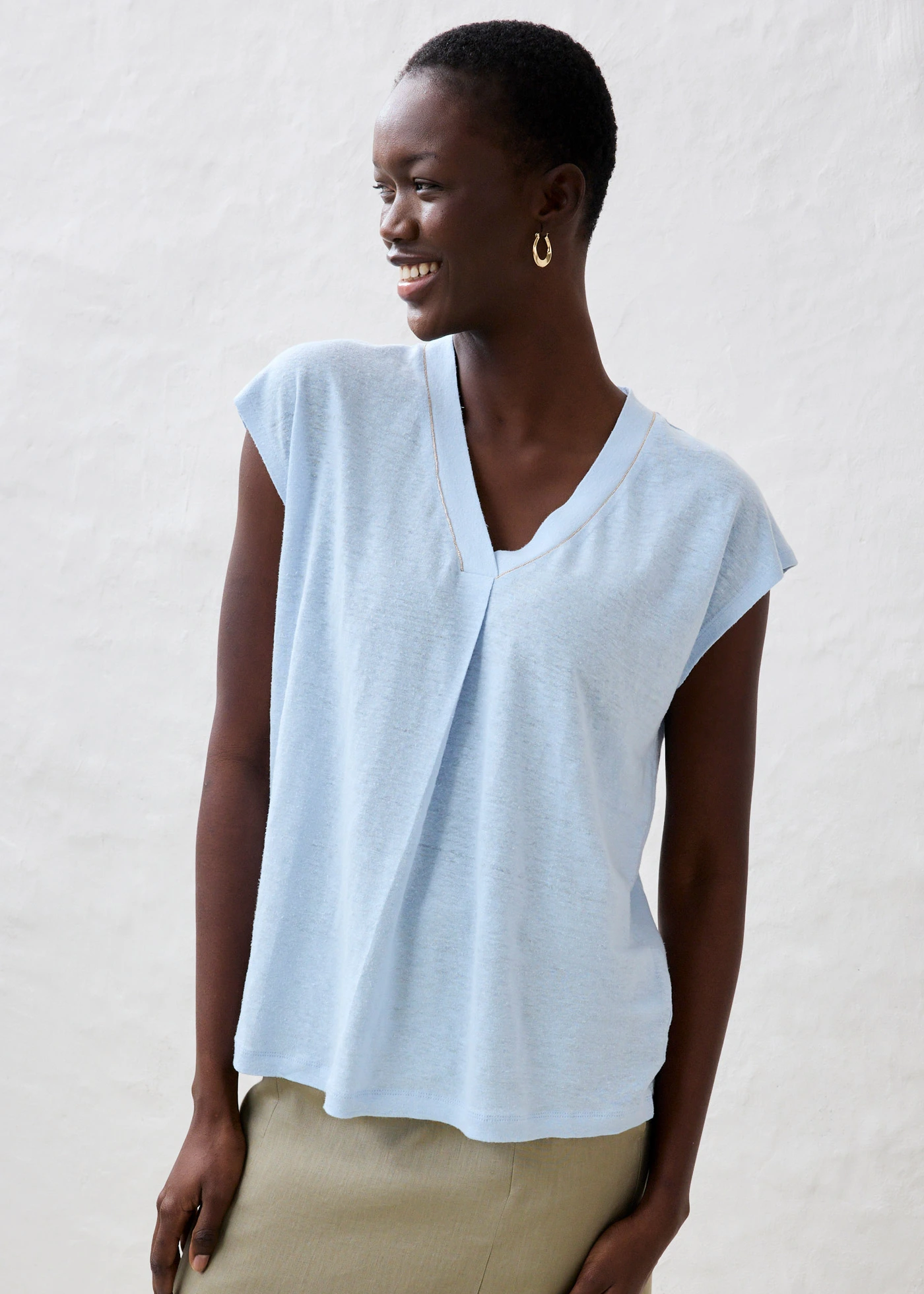 T-shirt van puur linnen • ijsblauw • bonprix online shop