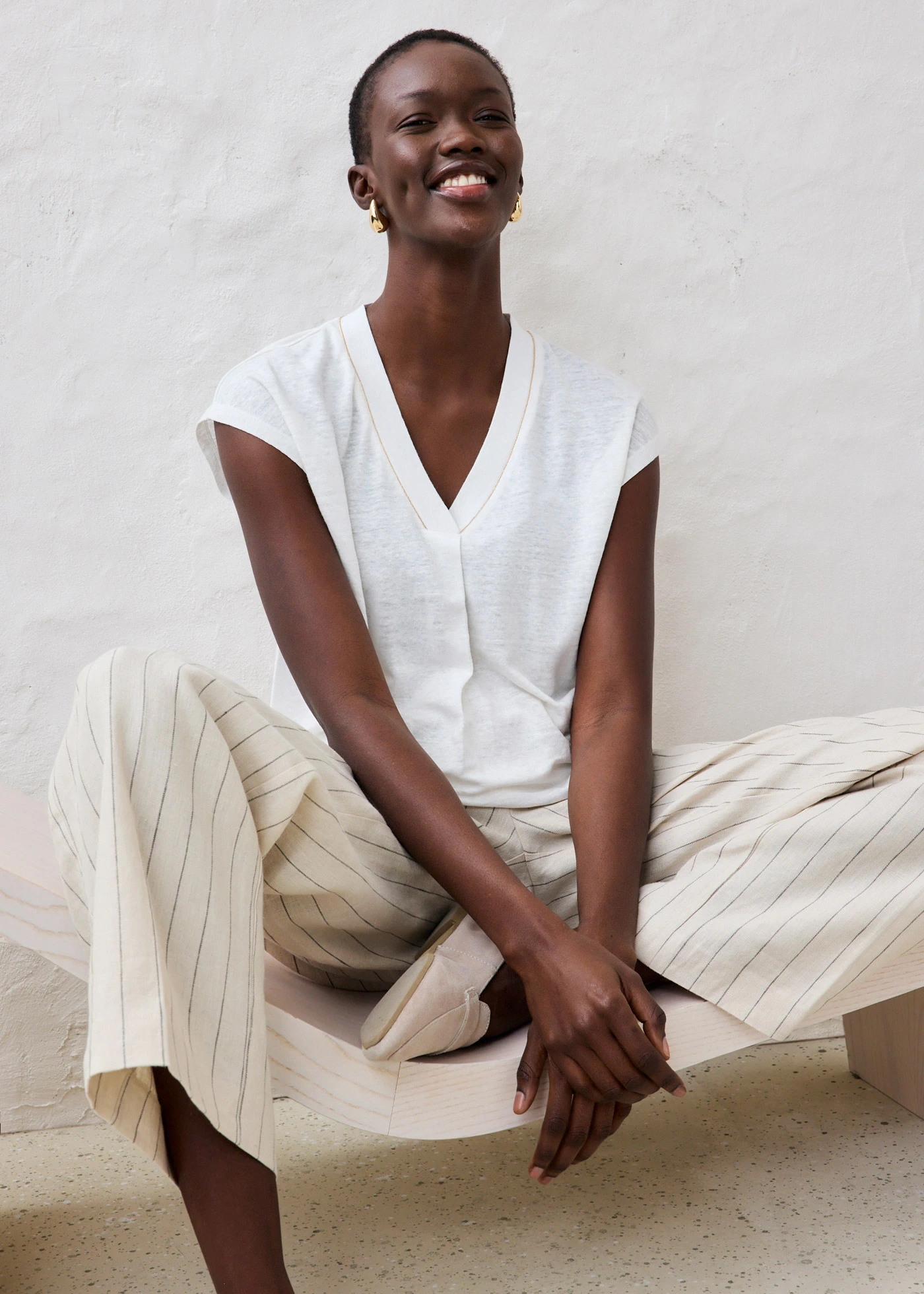 T-shirt van puur linnen • wit • bonprix online shop