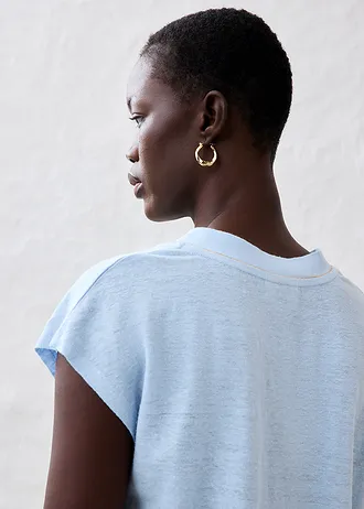 T-shirt van puur linnen • ijsblauw • bonprix online shop