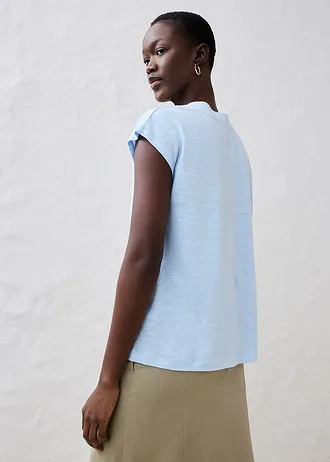 T-shirt van puur linnen • ijsblauw • bonprix online shop