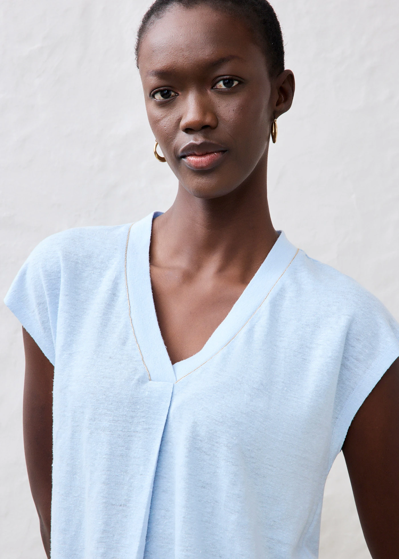 T-shirt van puur linnen • ijsblauw • bonprix online shop